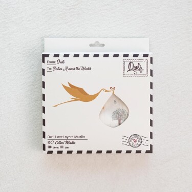 Owli LoveLayers 2 Kat Müslin Battaniye 110x110 cm - 7