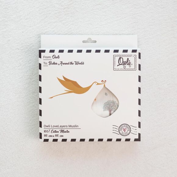Owli LoveLayers 2 Kat Müslin Battaniye 110x110 cm - 7