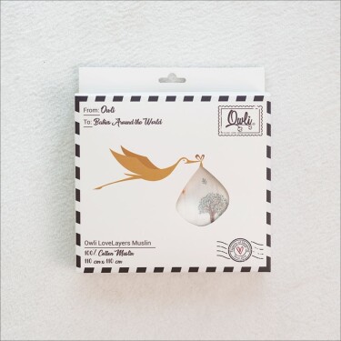 Owli LoveLayers 2 Kat Müslin Battaniye 110x110 cm - 7