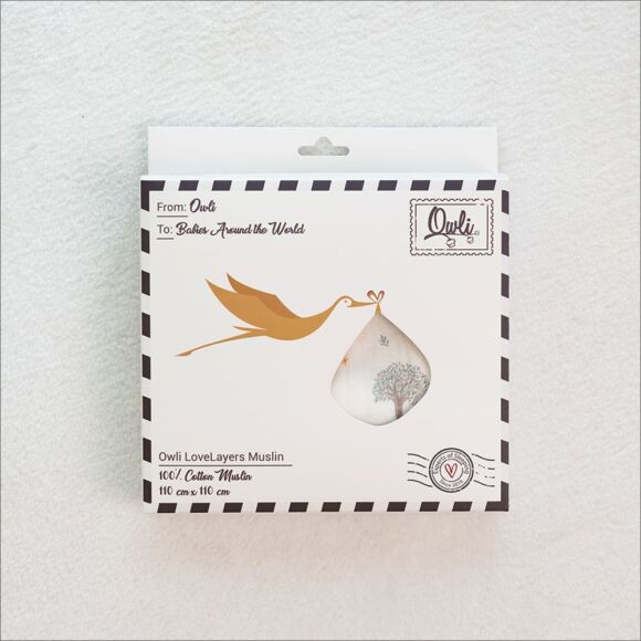 Owli LoveLayers 2 Kat Müslin Battaniye 110x110 cm - 7
