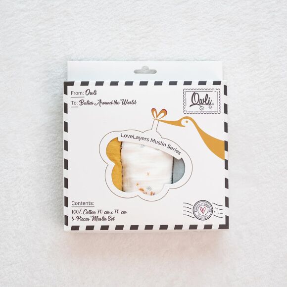 Owli LoveLayers 2 Kat 3'lü Müslin Set Forest 70x70 Cm - 8