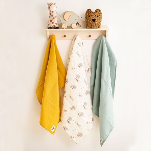 Owli LoveLayers 2 Kat 3'lü Müslin Set Forest 70x70 Cm - 1