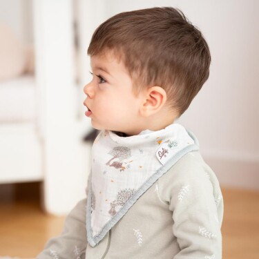 Owli 2 Kat Müslin Havlu Bandana Önlük 2'li Set Forest - 3