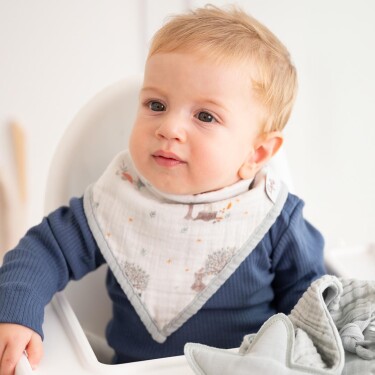 Owli 2 Kat Müslin Havlu Bandana Önlük 2'li Set Forest - 4