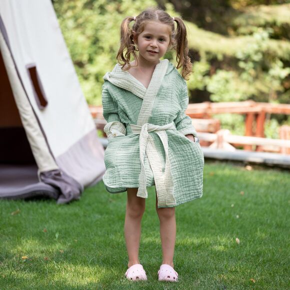 Owli LoveLayers 4 Kat Müslin Bornoz Mint Yeşili - 4