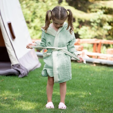 Owli LoveLayers 4 Kat Müslin Bornoz Mint Yeşili - 6