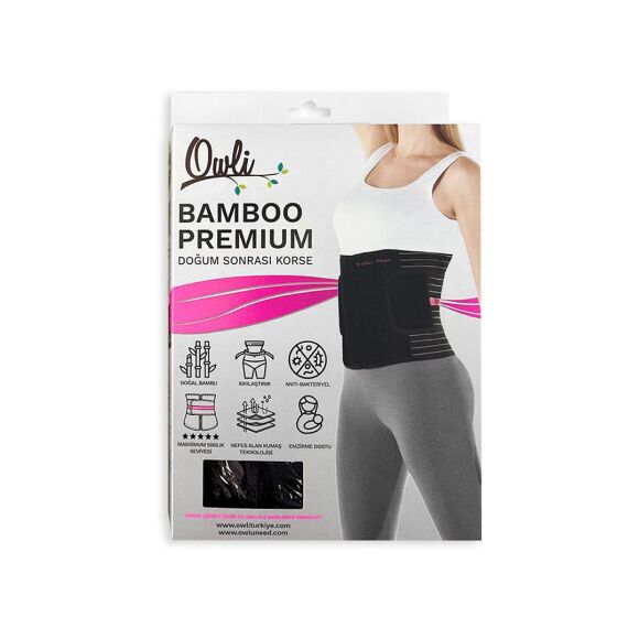 Owli Bamboo Premium Doğum Sonrası Korse Siyah - 11