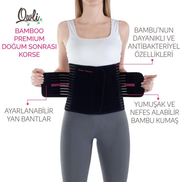 Owli Bamboo Premium Doğum Sonrası Korse Siyah - 2
