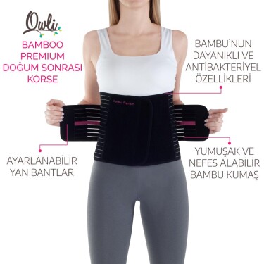 Owli Bamboo Premium Doğum Sonrası Korse Siyah - Owli (1)