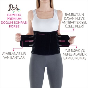 Owli Bamboo Premium Doğum Sonrası Korse Siyah - Owli (1)