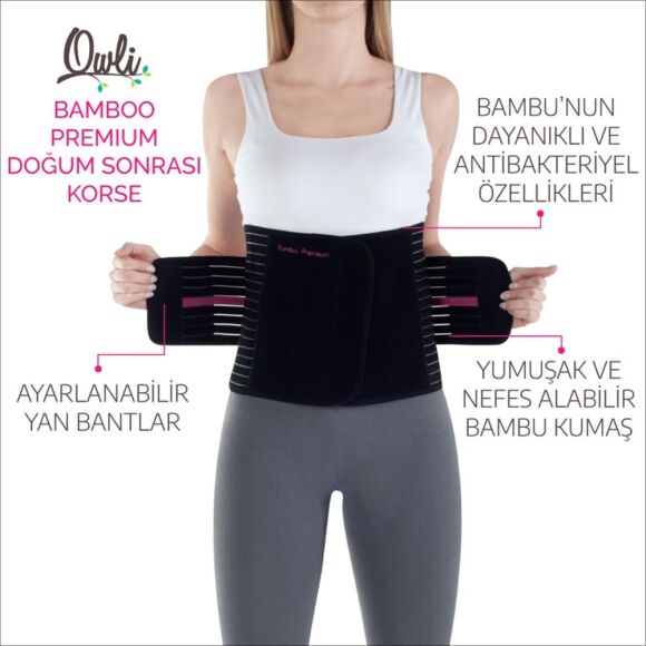 Owli Bamboo Premium Doğum Sonrası Korse Siyah - 2