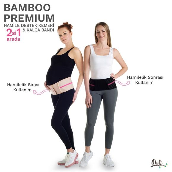 Owli Bamboo Premium Hamile Destek Kemeri 2'si 1 Arada Siyah - 4