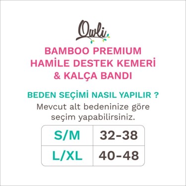 Owli Bamboo Premium Hamile Destek Kemeri 2'si 1 Arada Ten - 7