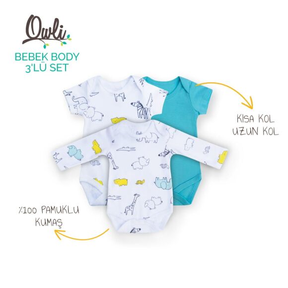 Owli Bebek Body Uzun Kol Zoo Zoo - 2