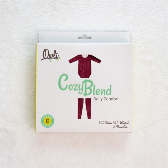 Owli CozyBlend Modal Bebek Takım Bordo - 7