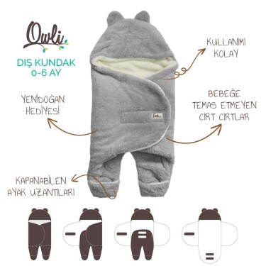 Owli Dış Kundak 0-6 Ay Açık Gri - Owli (1)