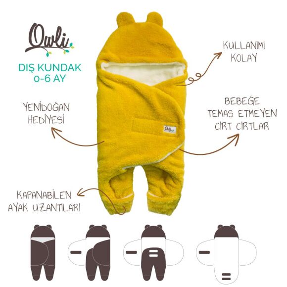 Owli Dış Kundak 0-6 Ay Hardal - 2