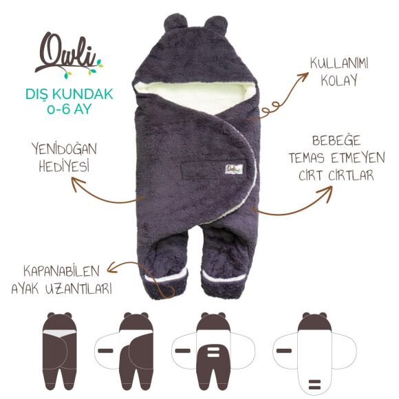 Owli Dış Kundak 0-6 Ay Mor - 2