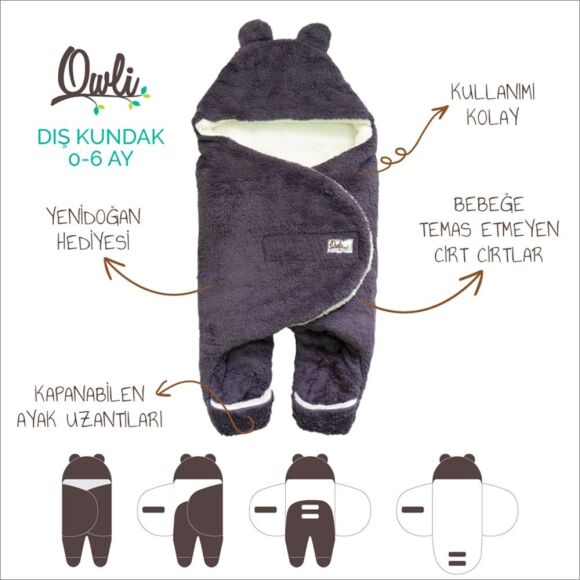 Owli Dış Kundak 0-6 Ay Mor - 2