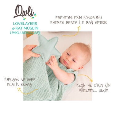 Owli LoveLayers Müslin Uyku Arkadaşı Mint Yeşili - 9