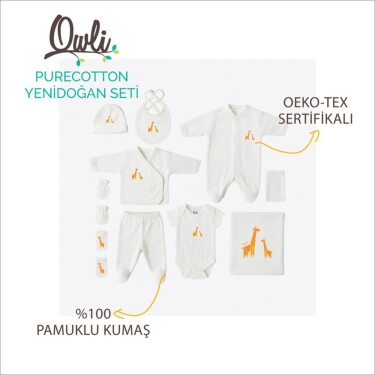 Owli PureCotton Yenidoğan Seti - 10 Parça Lil Giraffe - Owli (1)