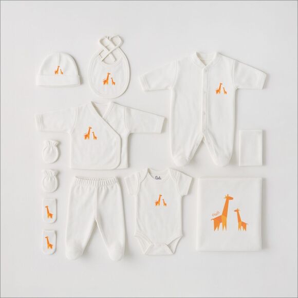 Owli PureCotton Yenidoğan Seti - 10 Parça Lil Giraffe - 1