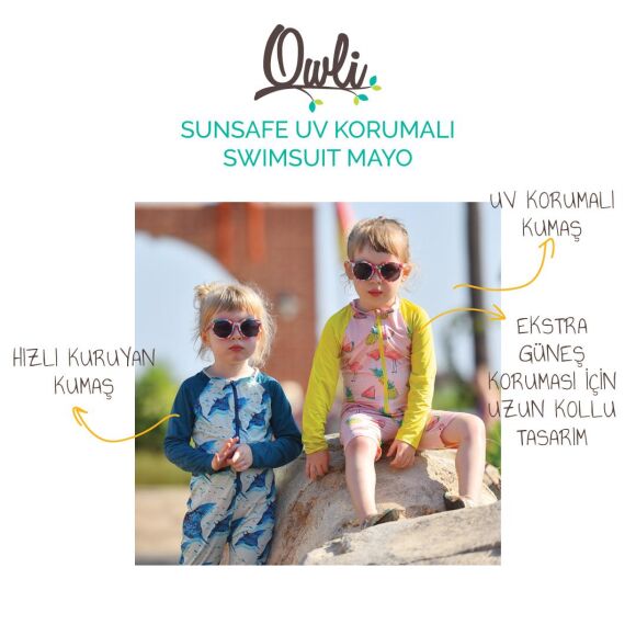 Owli SunSafe UV Korumalı Swimsuit Mayo Flamingo - 2
