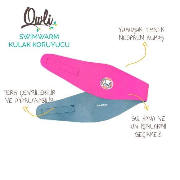 Owli Swimwarm Kulak Koruyucu Bebek Pembe - 2
