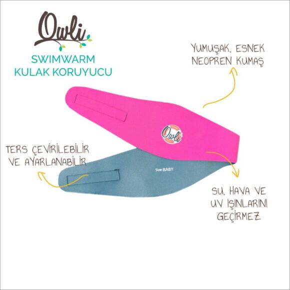 Owli Swimwarm Kulak Koruyucu Bebek Pembe - 2