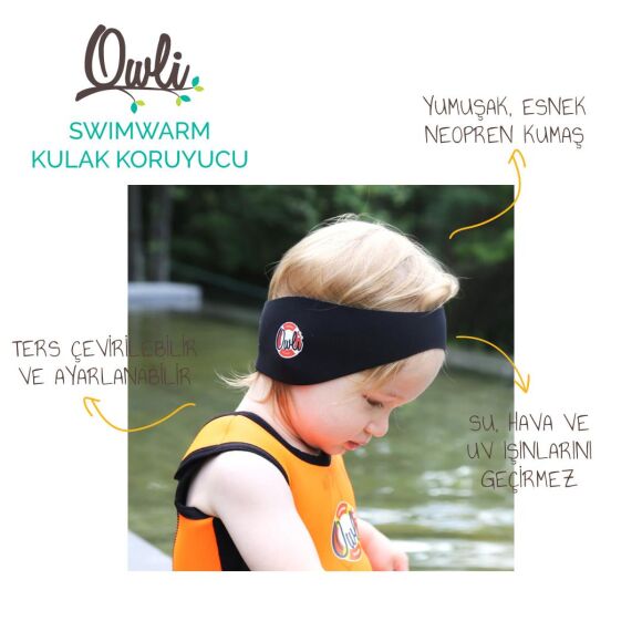 Owli Swimwarm Kulak Koruyucu Bebek Siyah - 2