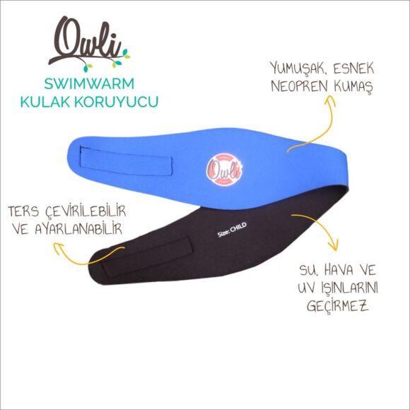Owli Swimwarm Kulak Koruyucu Çocuk Mavi - 2