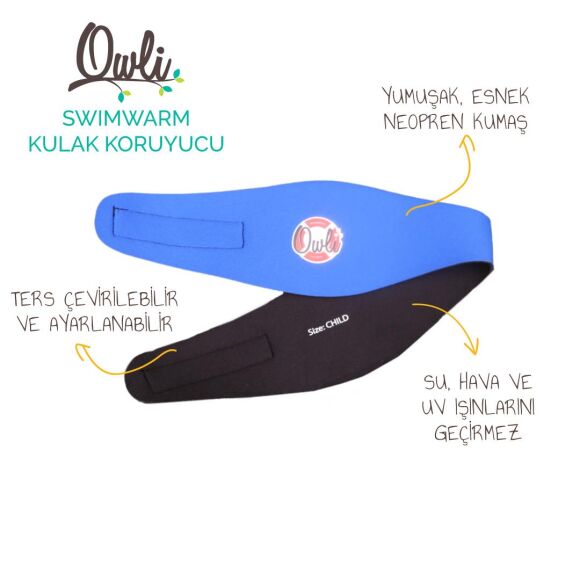 Owli Swimwarm Kulak Koruyucu Yetişkin Mavi - 2