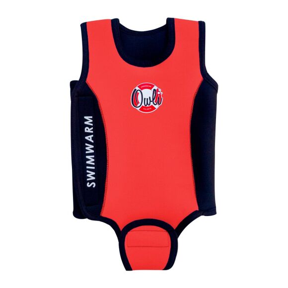 Owli Swimwarm Üşütmeyen Bebek Mayosu Kırmızı - Siyah - 6