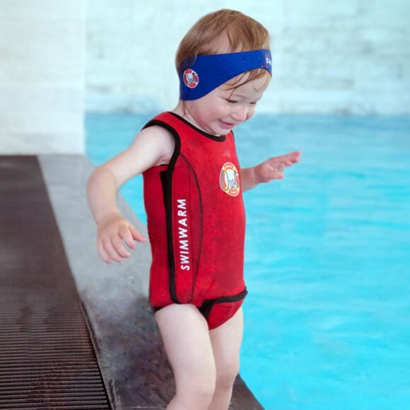 Owli Swimwarm Üşütmeyen Bebek Mayosu Kırmızı - Siyah - 3