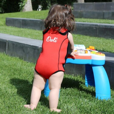 Owli Swimwarm Üşütmeyen Bebek Mayosu Kırmızı - Siyah - 5