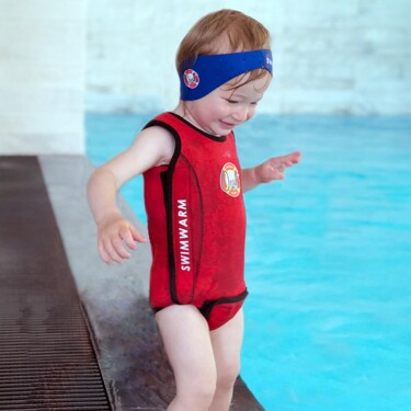 Owli Swimwarm Üşütmeyen Bebek Mayosu Kırmızı - Siyah - 3