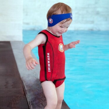Owli Swimwarm Üşütmeyen Bebek Mayosu Kırmızı - Siyah - 3