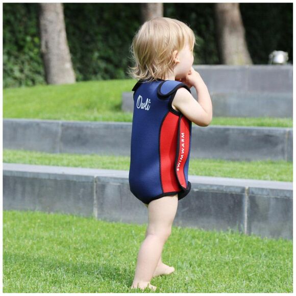 Owli Swimwarm Üşütmeyen Bebek Mayosu Lacivert-Kırmızı - 1