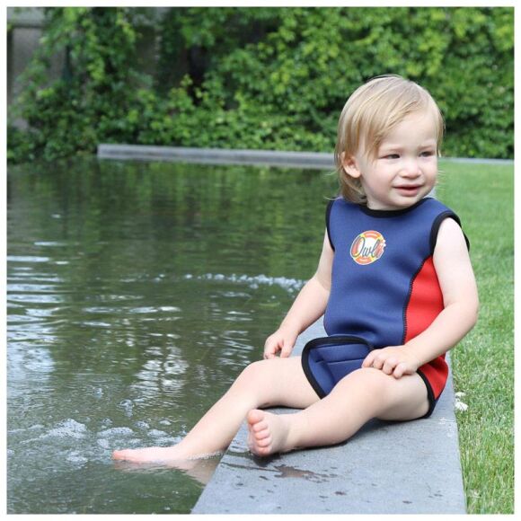 Owli Swimwarm Üşütmeyen Bebek Mayosu Lacivert-Kırmızı - 2