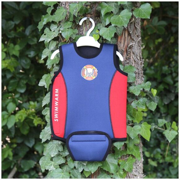 Owli Swimwarm Üşütmeyen Bebek Mayosu Lacivert-Kırmızı - 3