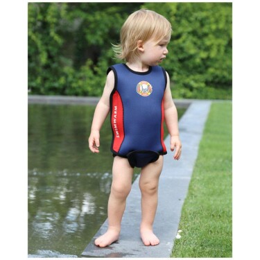 Owli Swimwarm Üşütmeyen Bebek Mayosu Lacivert-Kırmızı - 4