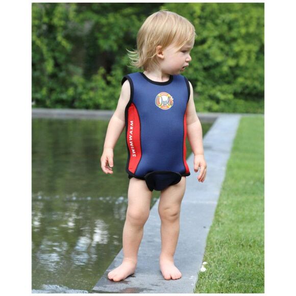 Owli Swimwarm Üşütmeyen Bebek Mayosu Lacivert-Kırmızı - 4