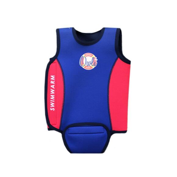 Owli Swimwarm Üşütmeyen Bebek Mayosu Lacivert-Kırmızı - 5