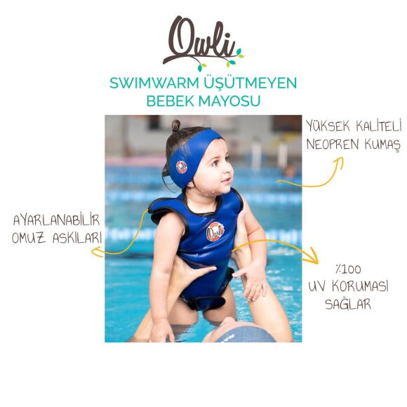 Owli Swimwarm Üşütmeyen Bebek Mayosu Mavi - 2