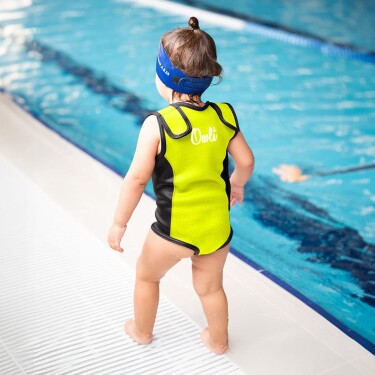 Owli Swimwarm Üşütmeyen Bebek Mayosu Neon Sarı - Siyah - 4