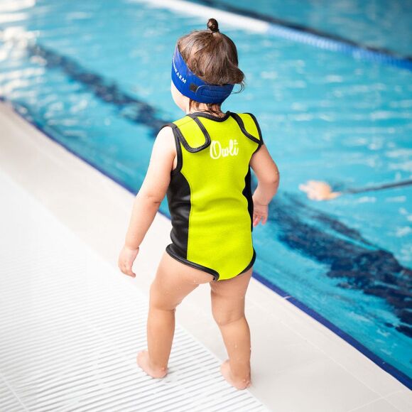 Owli Swimwarm Üşütmeyen Bebek Mayosu Neon Sarı - Siyah - 4