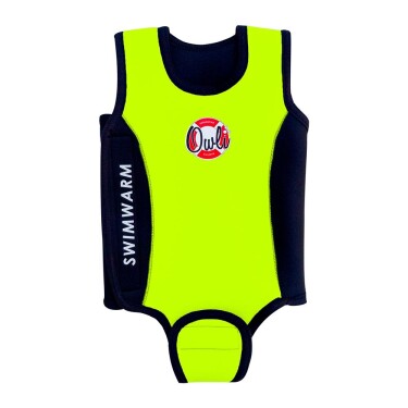 Owli Swimwarm Üşütmeyen Bebek Mayosu Neon Sarı - Siyah - 5