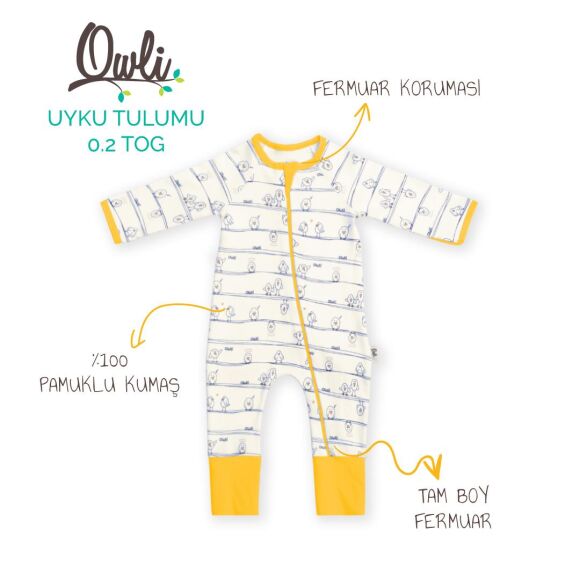Owli Uyku Tulumu 0.2 Tog Early Birds Sarı - 2