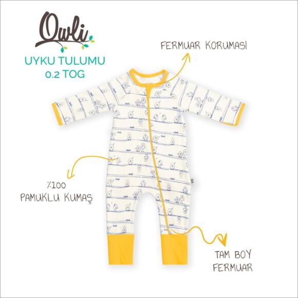 Owli Uyku Tulumu 0.2 Tog Early Birds Sarı - 2