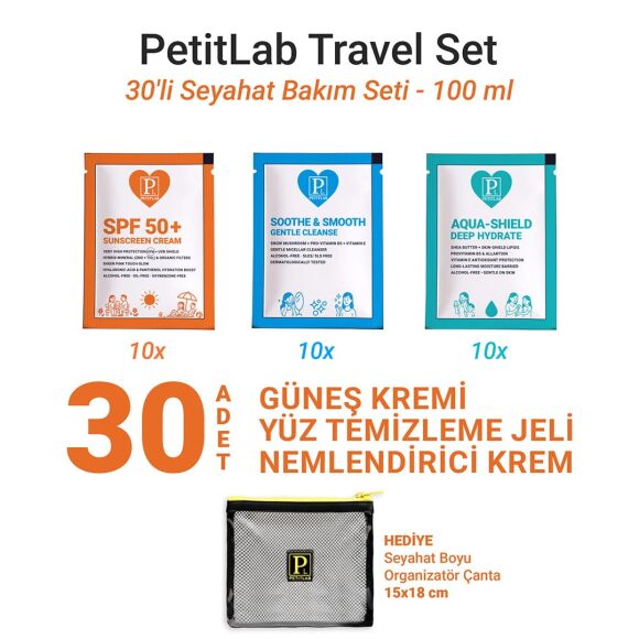 PetitLab Travel Set 30'lu Şase Bakım Seti *Organizatör Çanta Hediyeli - 1